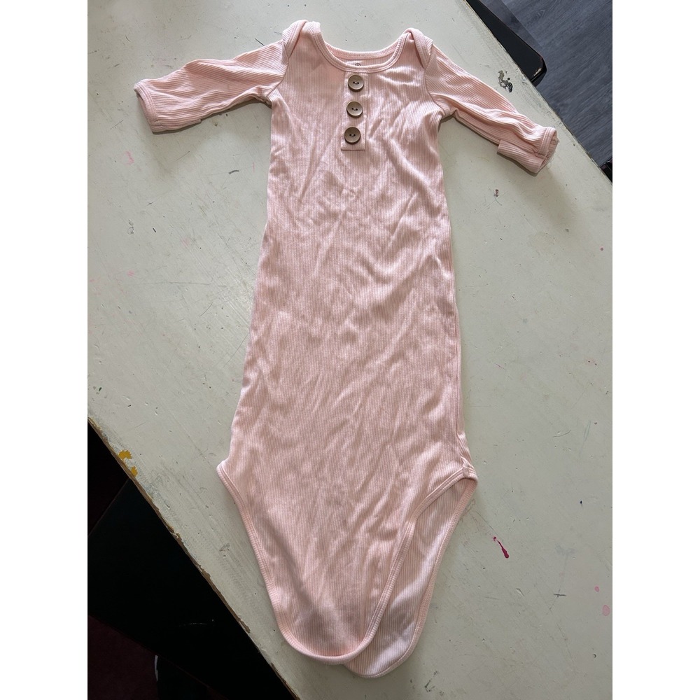 Caden Lane Size 0-3 Month Bamboo Gown Pink blush Baby newborn baby shower gift